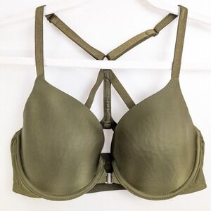 Victorias Secret Lined Perfect Coverage Front Close Bra 34D Strappy Racerback